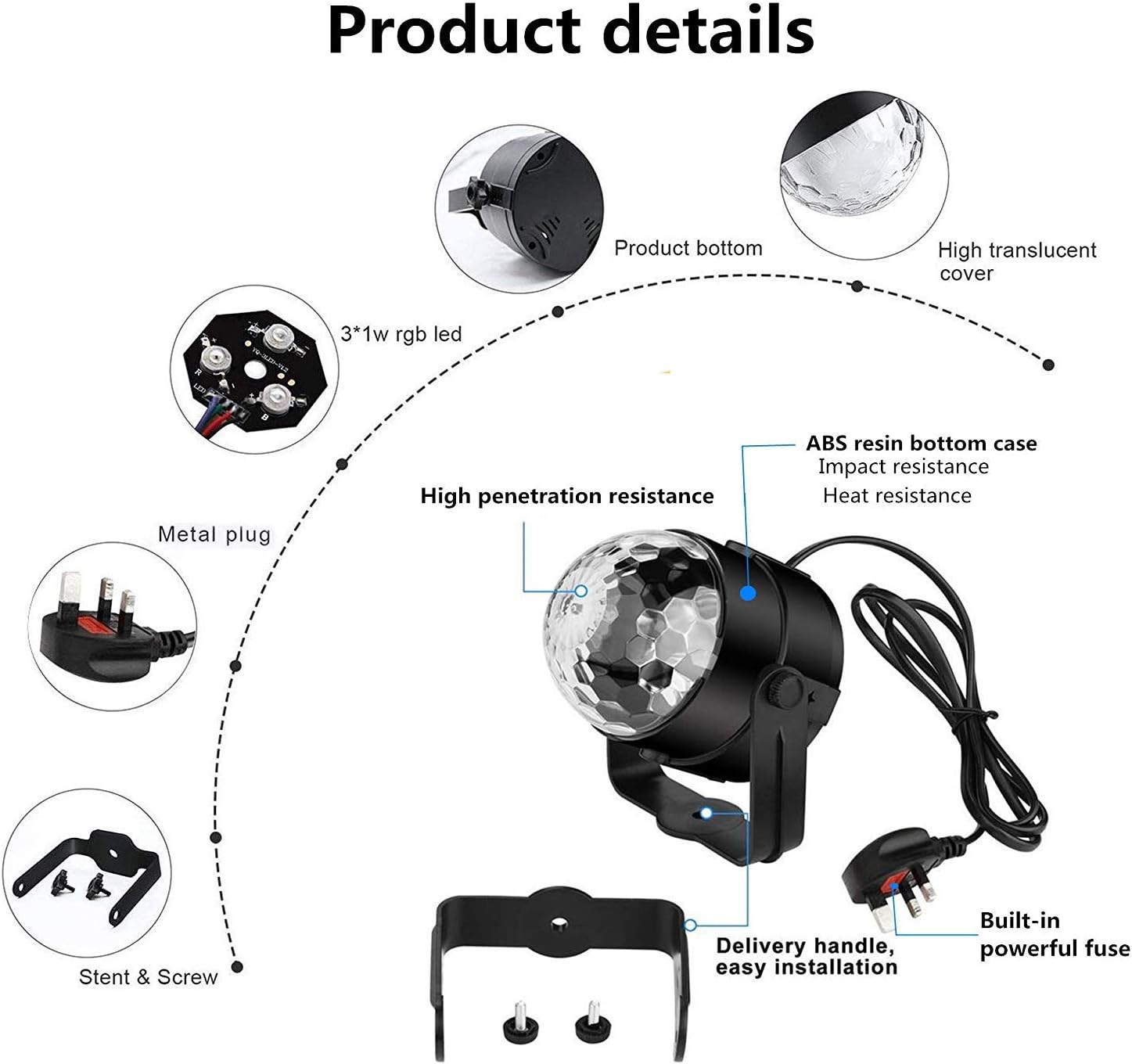 Mini DJ Disco Light Party Light Sound Activated