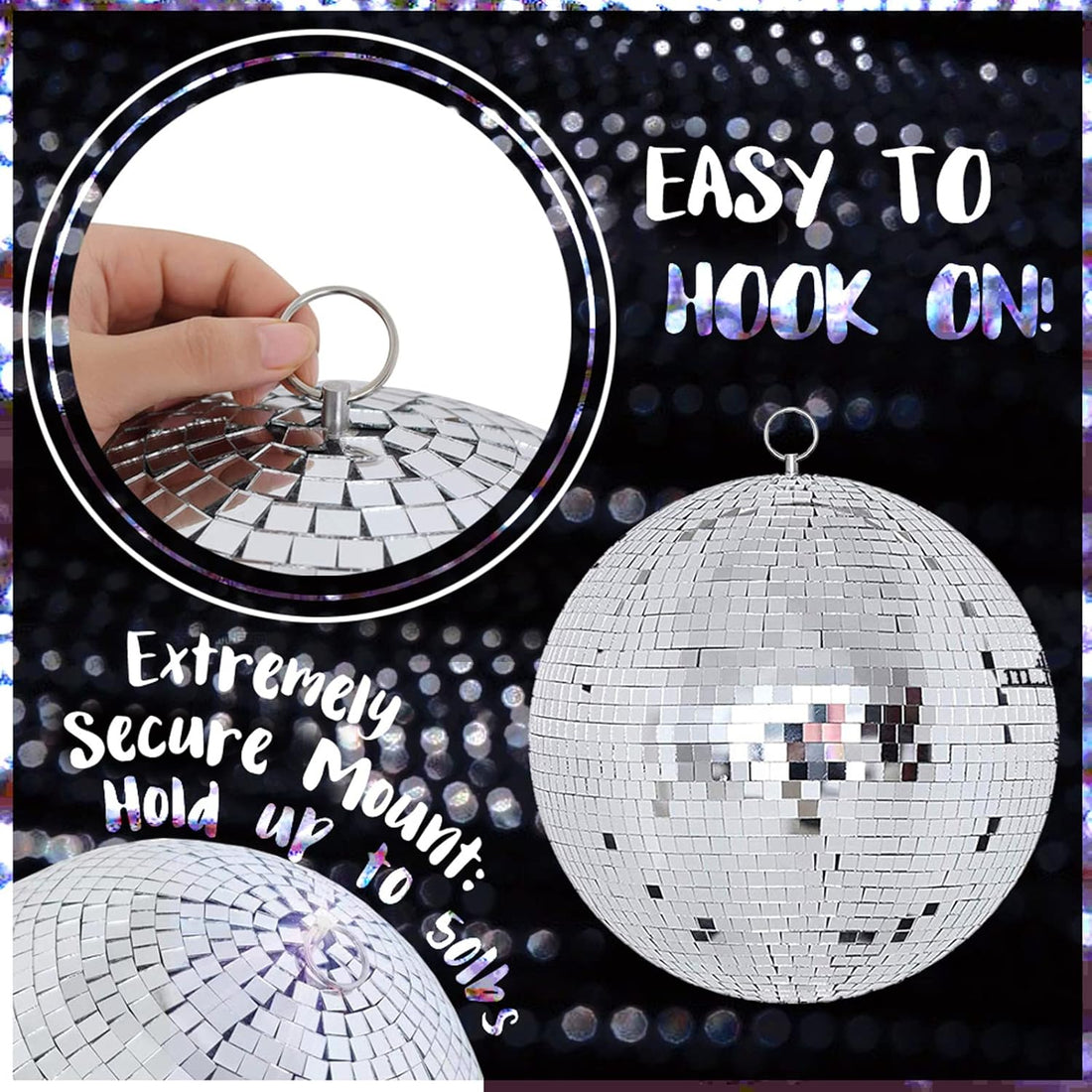 Mirror Ball 50 CM Hanging Disco Ball for DJ Club Stage Bar Party Wedding Holiday Decoration
