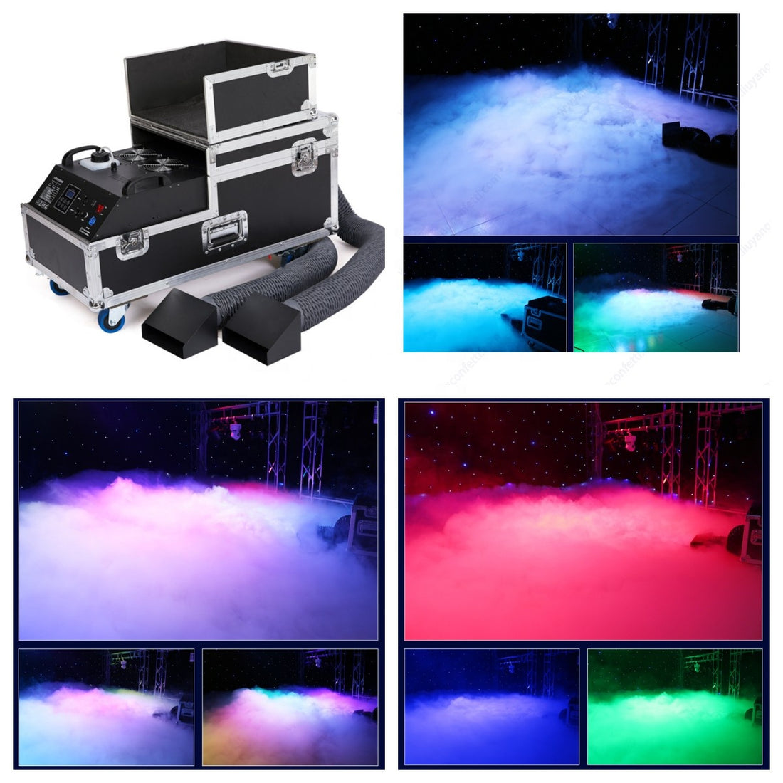 3000W Low Lying Fog Smoke Mist Machine Dual Tube Celebration Party bar Dry Ice Machine