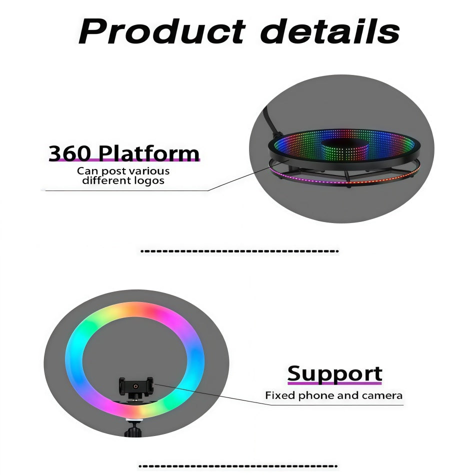 3D LED Infinity 360 Photo Booth with Flight Case