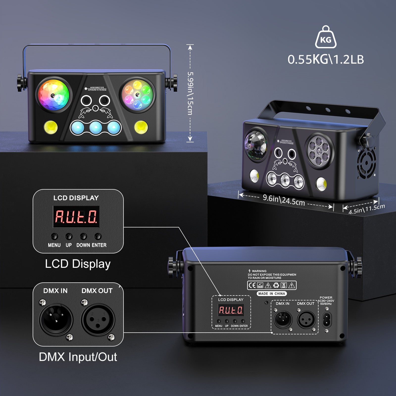 RGB 5in1 LED Magic Ball Effect Laser Light for DJ Party Home Theater