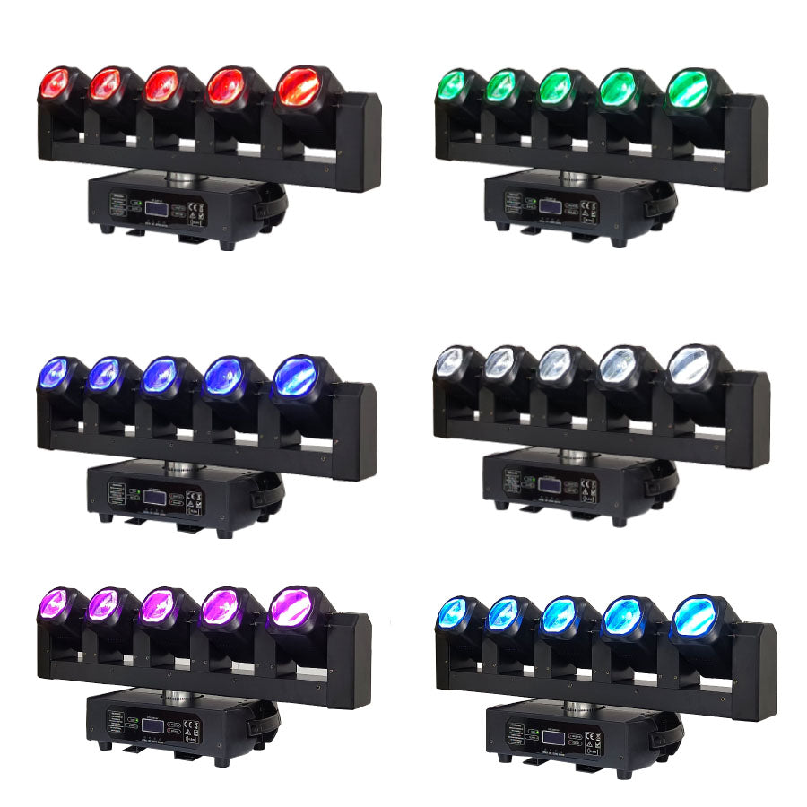 RGBW 5x40w LED Rotating Beam Wash Moving Head Light for DJ Concert Event Stage Party Lighting and Wash Effects