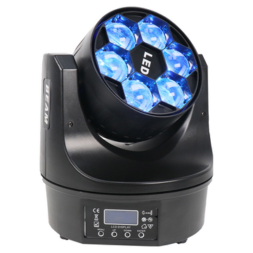 RGBW 4in1 LED 6x15W Bee Eye Moving Head Beam Wash Light