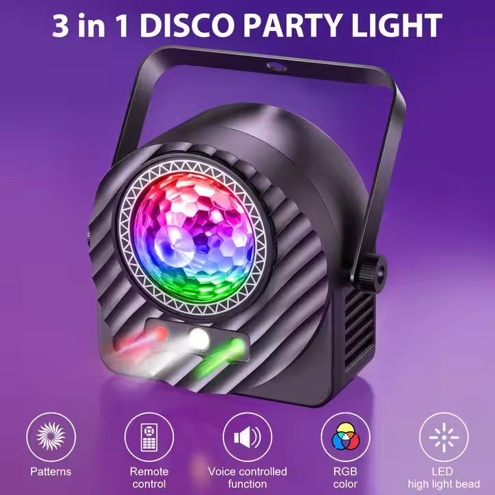 Three-in-one Kaleidoscope RGB Laser Magic Ball Disco Light