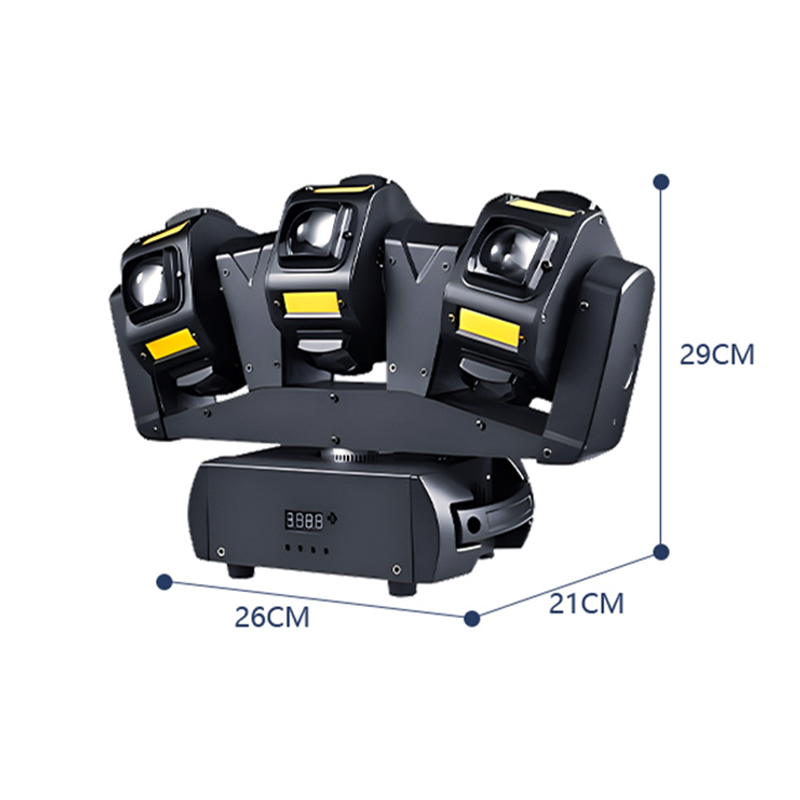 Three-Head Moving 12*10w Led Shaking Head Strobe Light 4-In-1 Golden Light