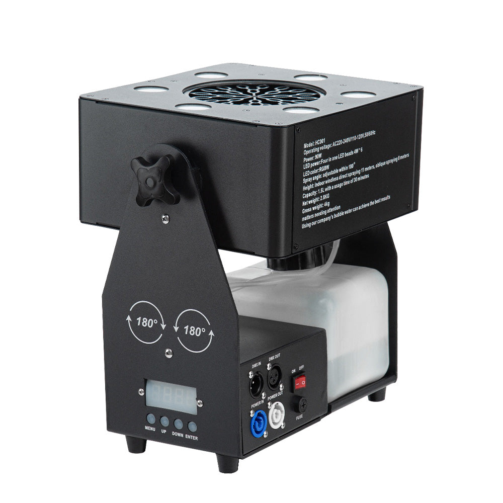 LED Bubble Machine 180° Spray Angle Remote Control for Stage Christmas Day Party Events Wedding