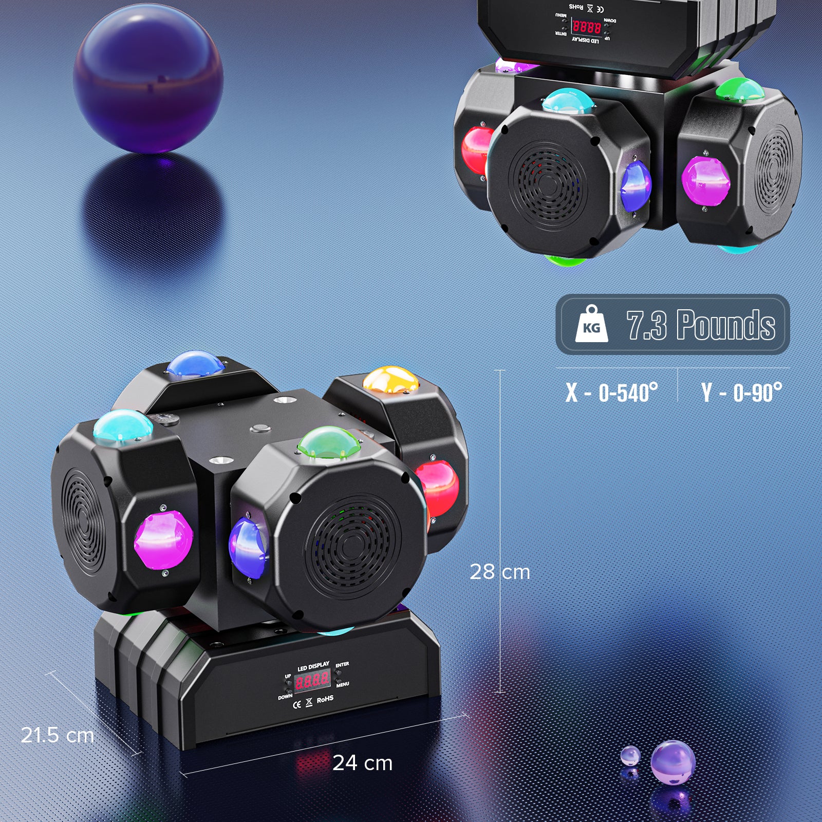 RGBW 4in1 LED Strobe Effects Moving Head Light or Club Music Parties and Theme Parks