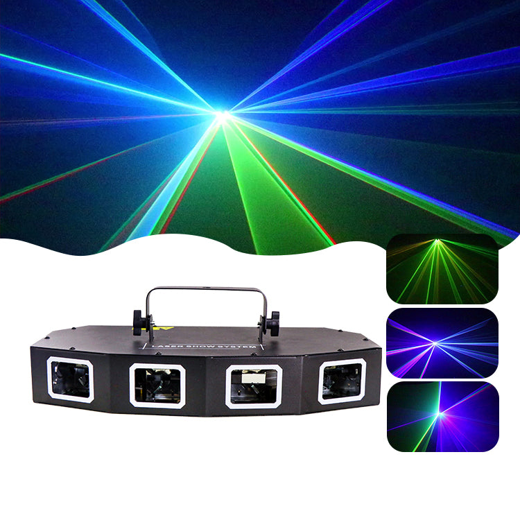 Fan-shaped 4 Eyes Laser Light Multi Color
