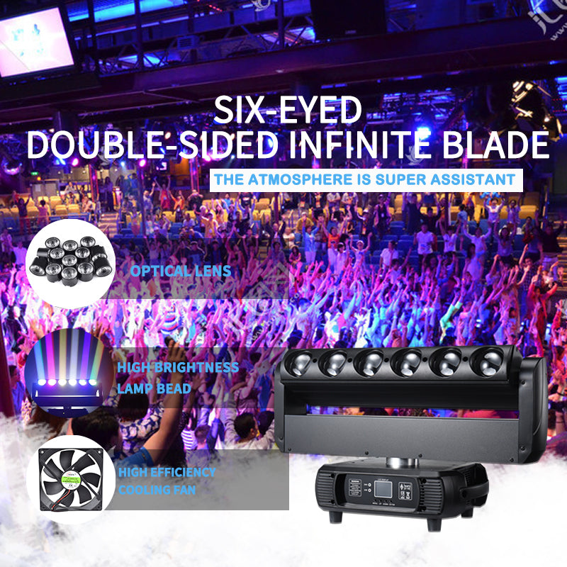 LED 6x40W RGBW 4-in-1 Beam Moving Head Light for Stage Club & Party Event Lighting