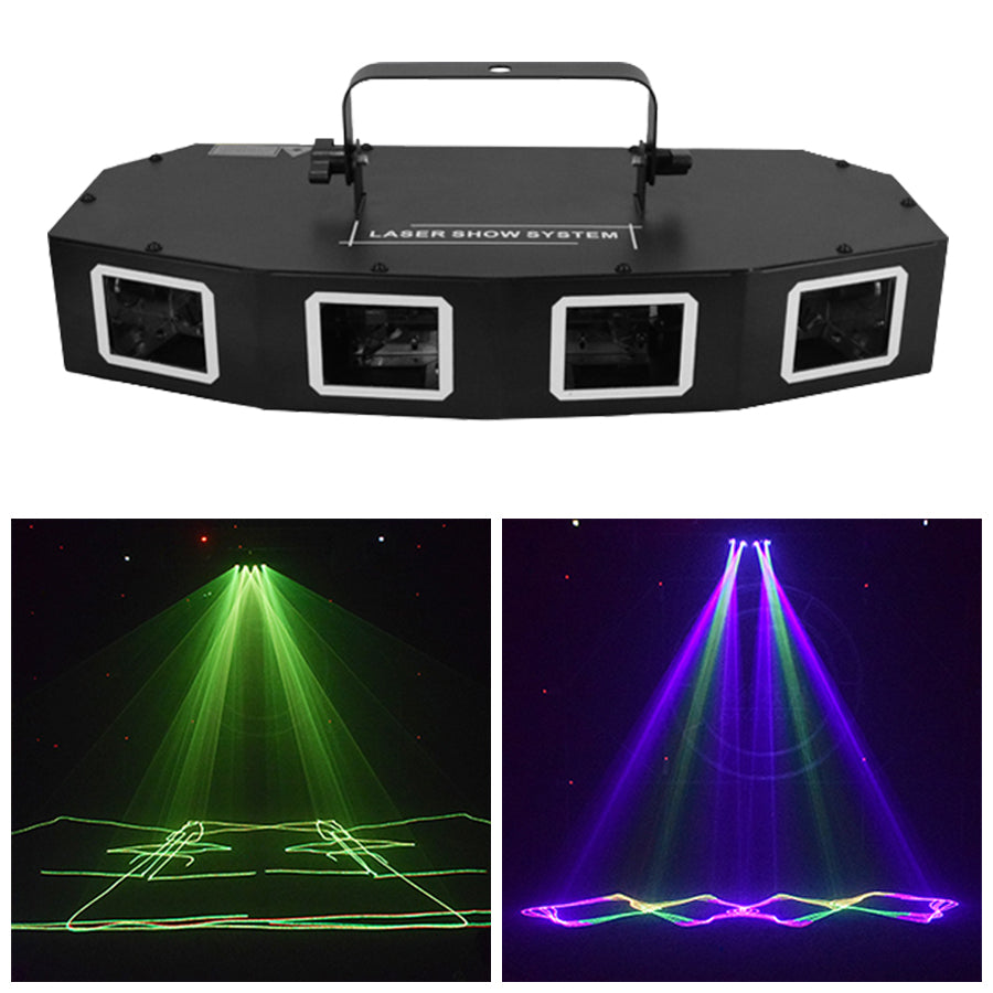 Fan-shaped 4 Eyes Laser Light Multi Color