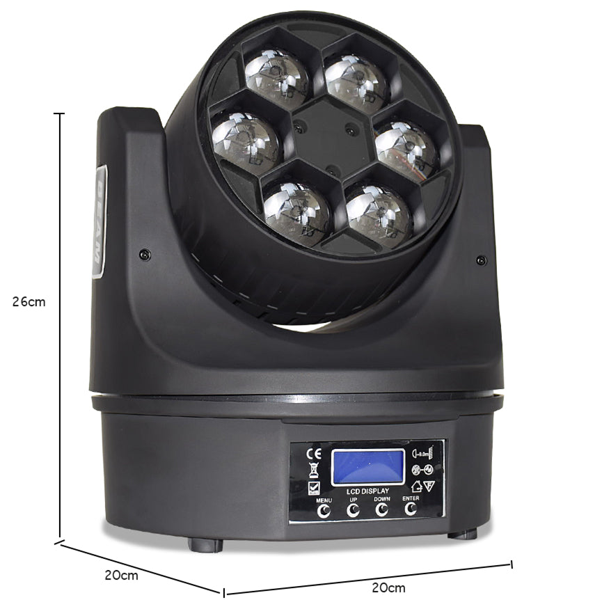 RGBW 4in1 LED 6x15W Bee Eye Moving Head Beam Wash Light