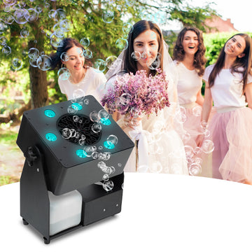 LED Bubble Machine 180° Spray Angle Remote Control for Stage Christmas Day Party Events Wedding