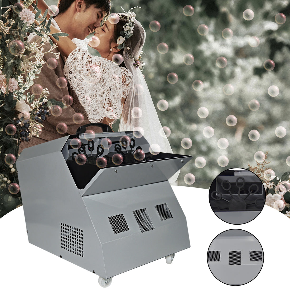 Stage Effect Bubble Bubble Machine with Wheels Remote Control 300W