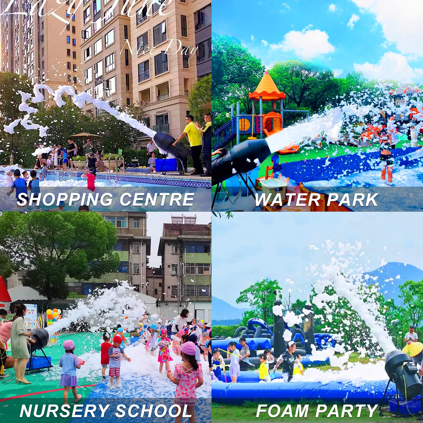 3000W Jet Spray Foam Machine Cannon Pool Party for Playground Amusement Water Park