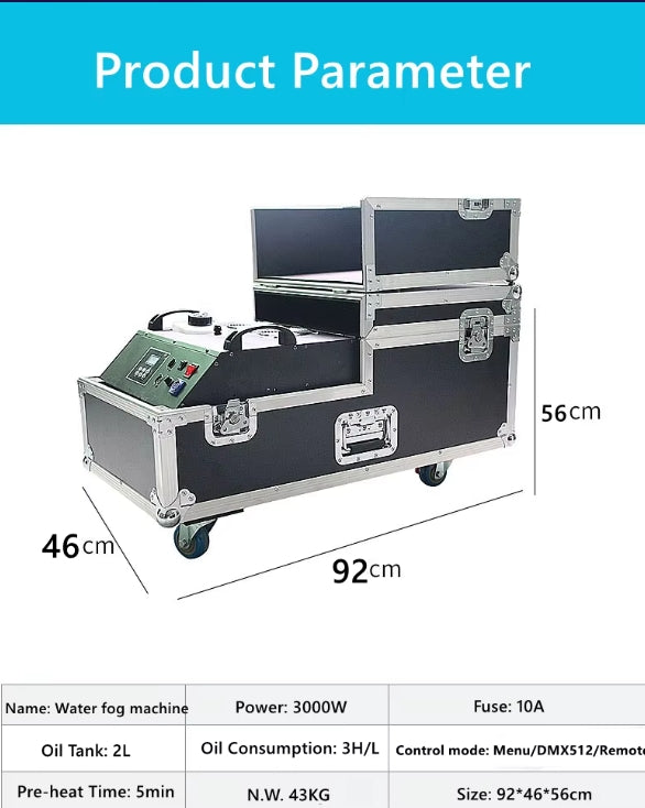 3000W Low Lying Fog Smoke Mist Machine Dual Tube Celebration Party bar Dry Ice Machine