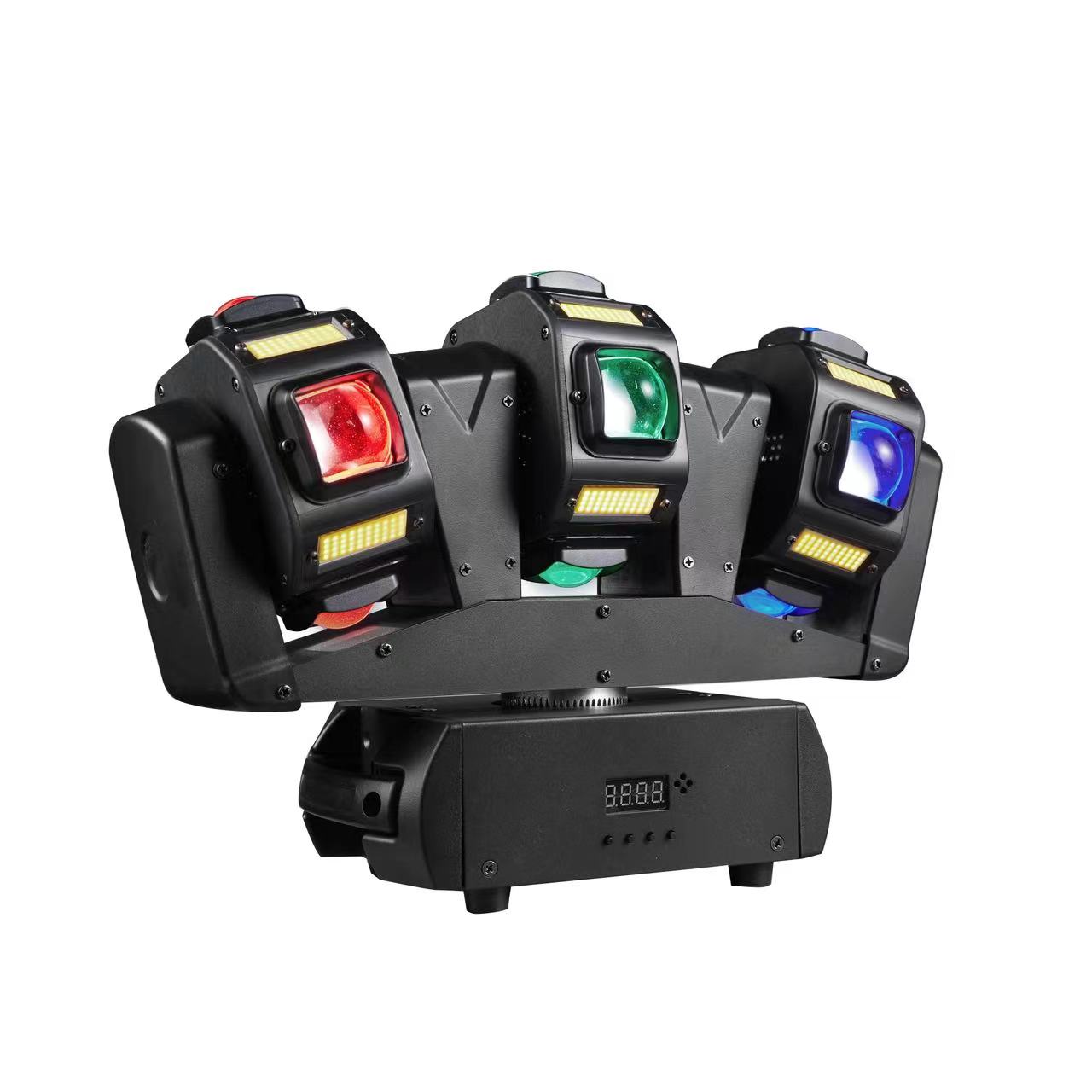 Three-Head Moving 12*10w Led Shaking Head Strobe Light 4-In-1 Golden Light