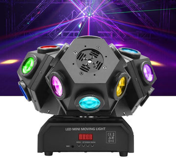 Three Heads 18 LED Rotating Moving Led Laser Effect Light DJ Disco Party Club