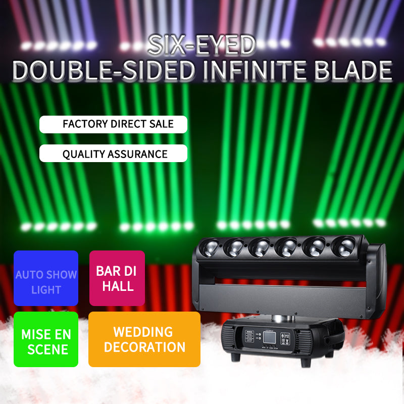 LED 6x40W RGBW 4-in-1 Beam Moving Head Light for Stage Club & Party Event Lighting
