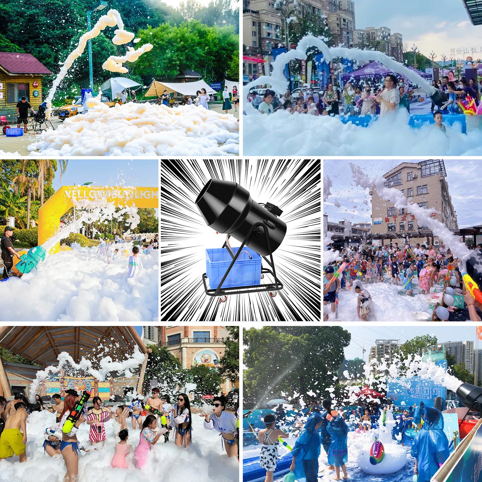 3000W Jet Spray Foam Machine Cannon Pool Party for Playground Amusement Water Park