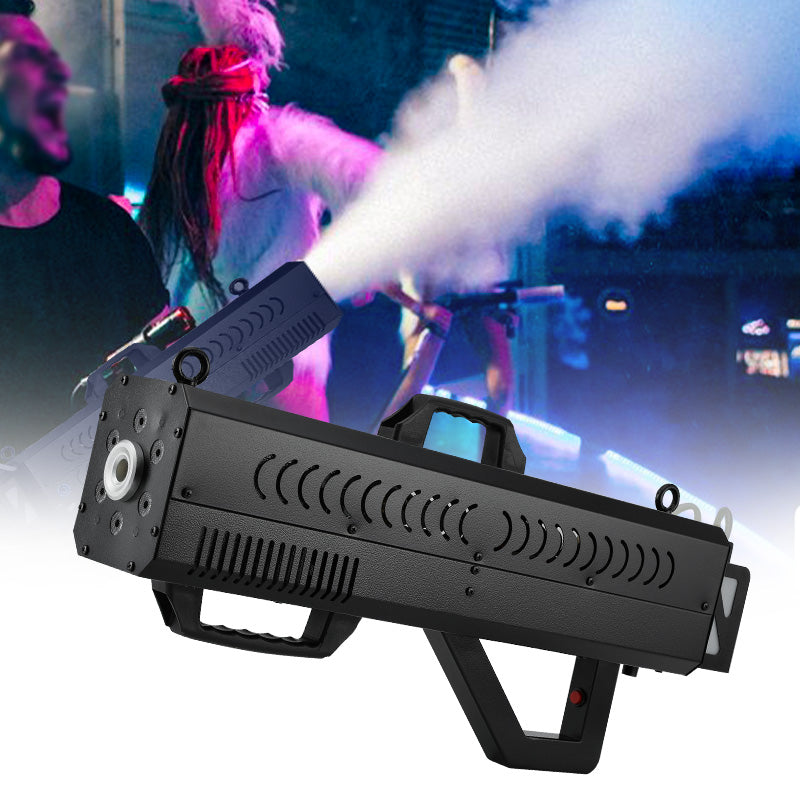 Handheld 1500W LED Fog Smoke Machine Air Gun for DJ Stage Events Night Club Bar Party
