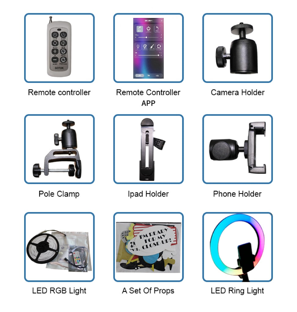 360 Degree Photo Booth 80cm LED Color-Changing Light