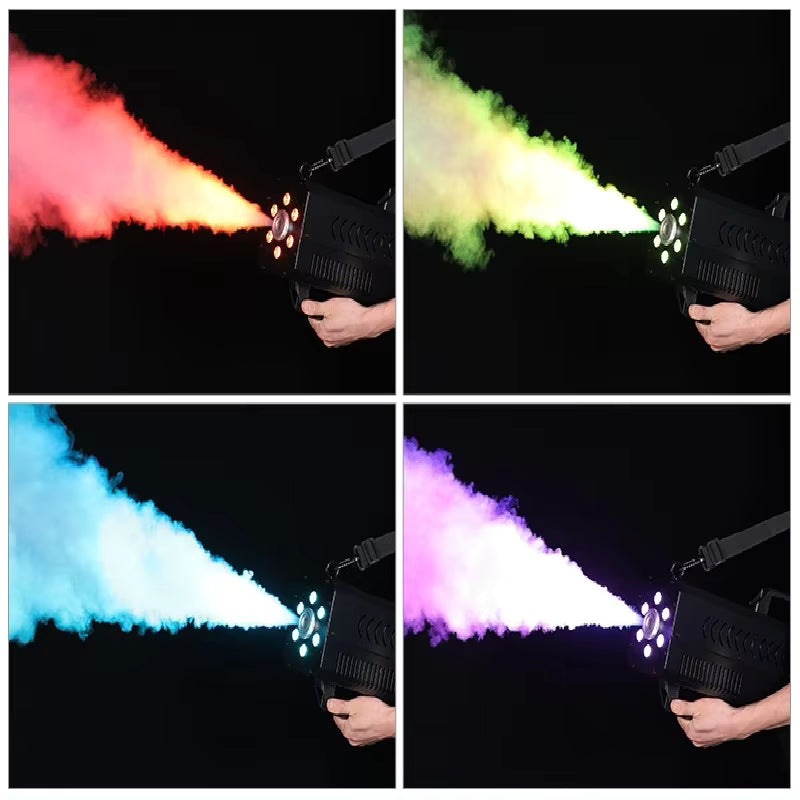 Handheld 1500W LED Fog Smoke Machine Air Gun for DJ Stage Events Night Club Bar Party