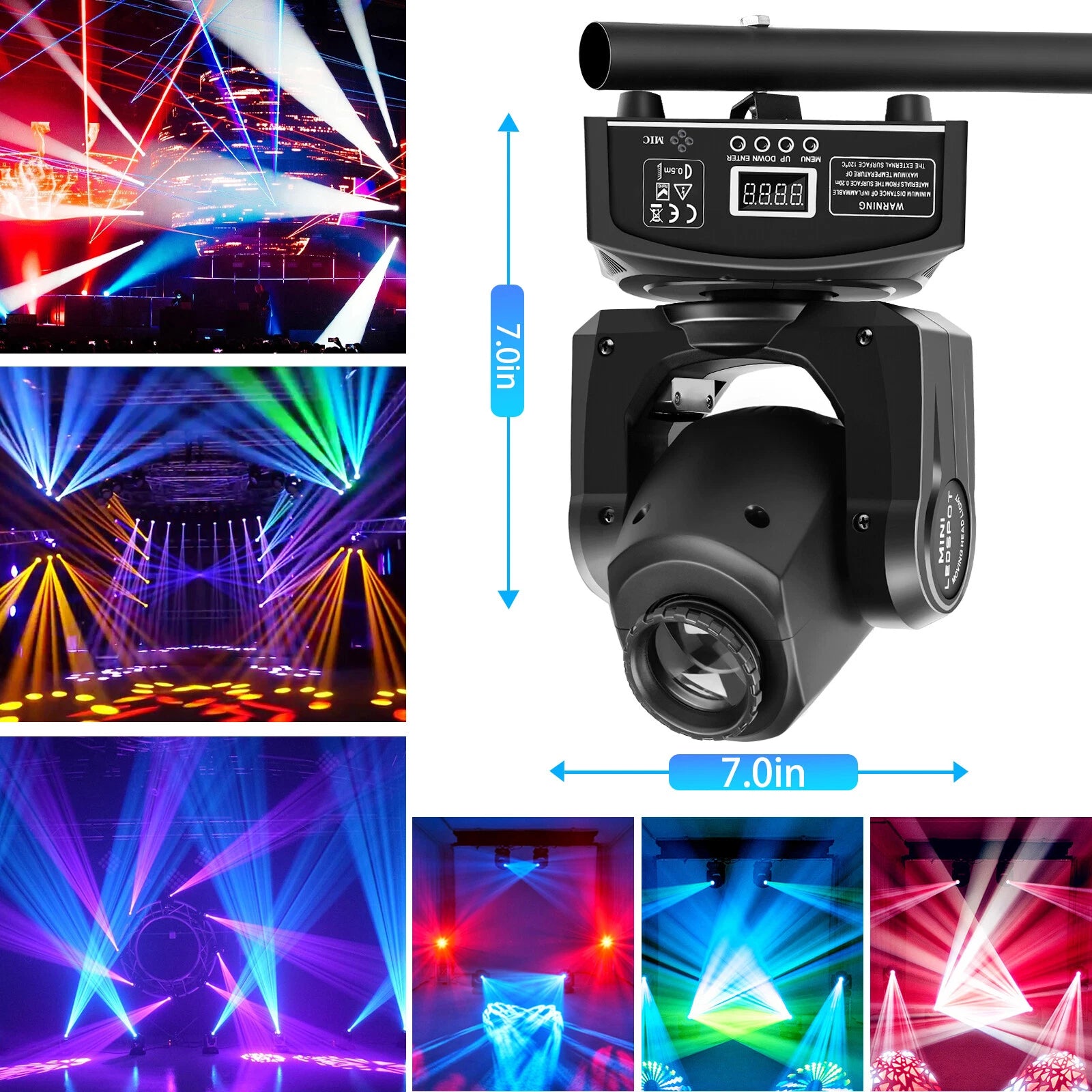 Mini LED 30w Beam Moving Head Light  DMX Disco DJ Party Gobo Light