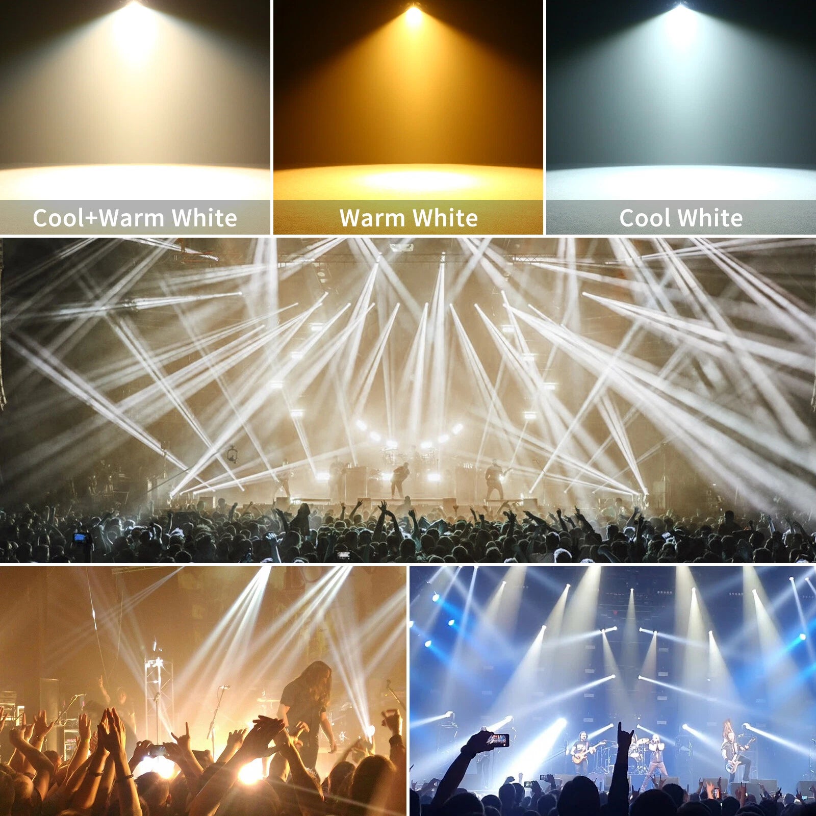 COB LED Par Can Light 200W Warm Cool White DMX Control