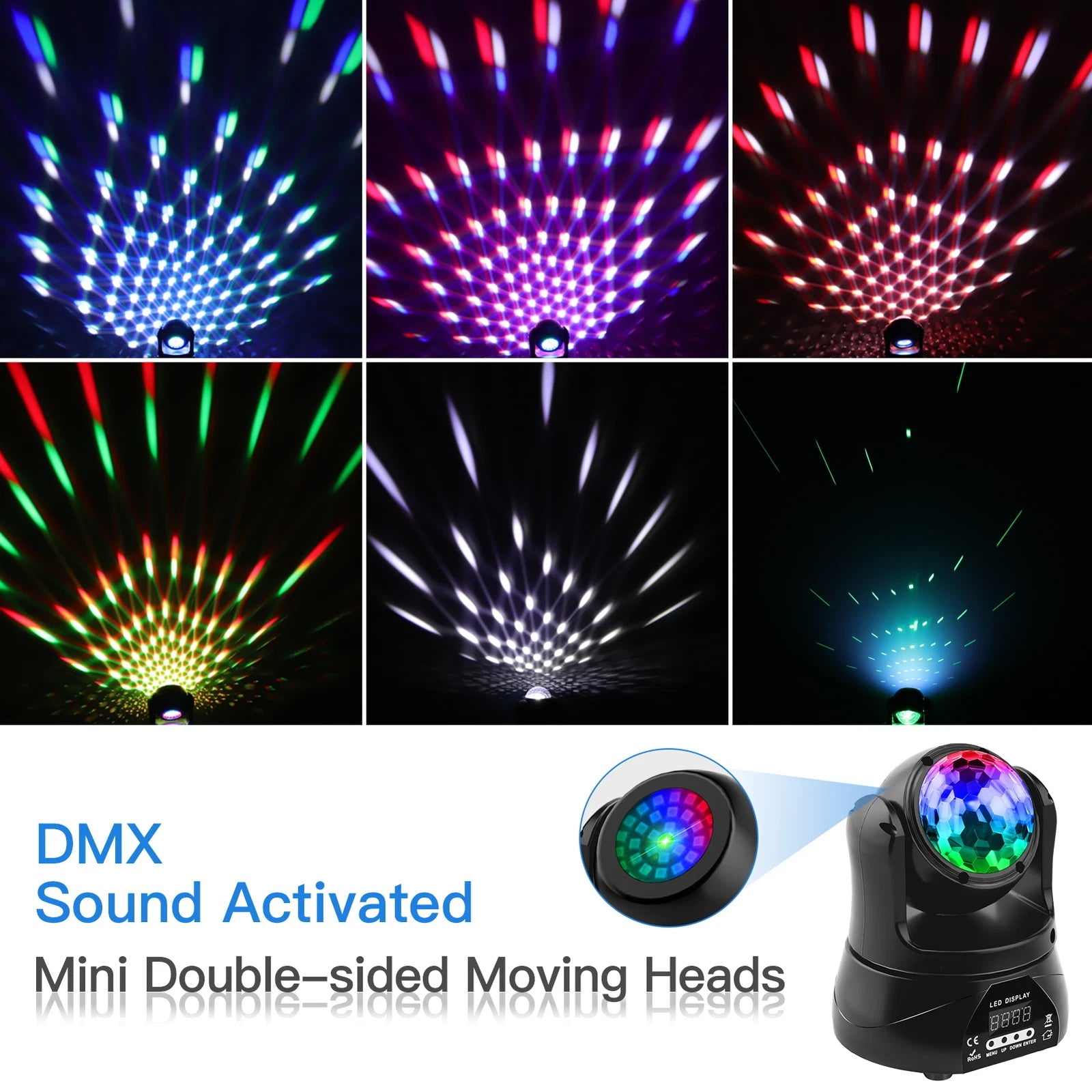 Mini Moving Head Lamp Kaleidoscope Starry Laser Light