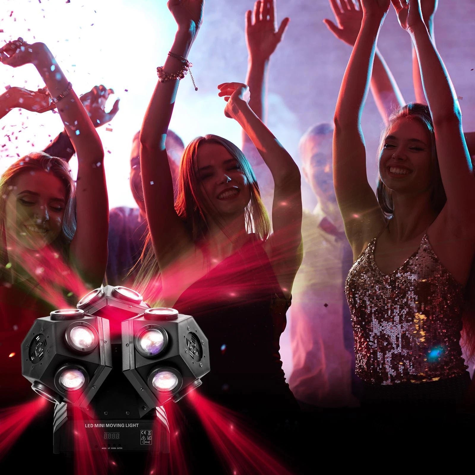 Three Heads 18 LED Rotating Moving Led Laser Effect Light DJ Disco Party Club