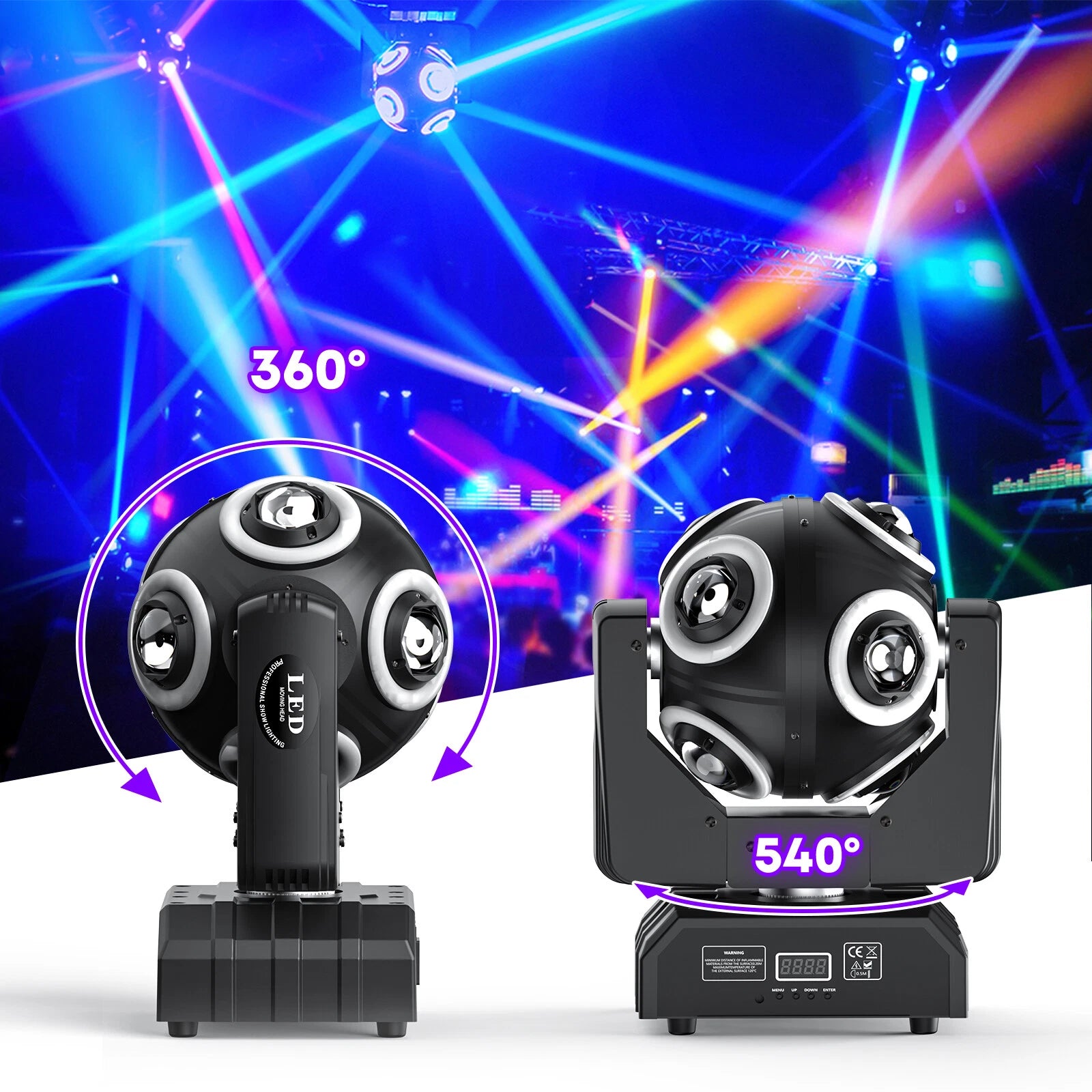 8LED 360° Moving Head Light DJ Disco Show