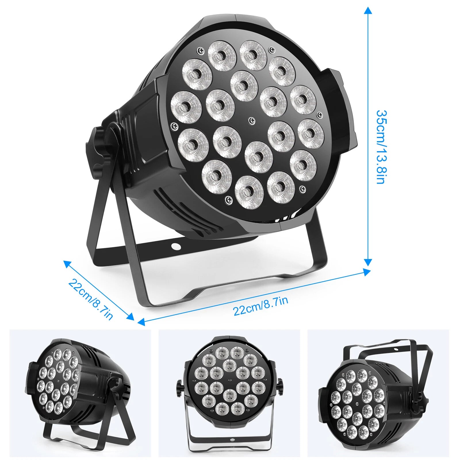 LED 18X12W 4 in 1 Aluminum Par Light DMX Control Stage Lighting for DJ Disco Party Nightclub Wedding