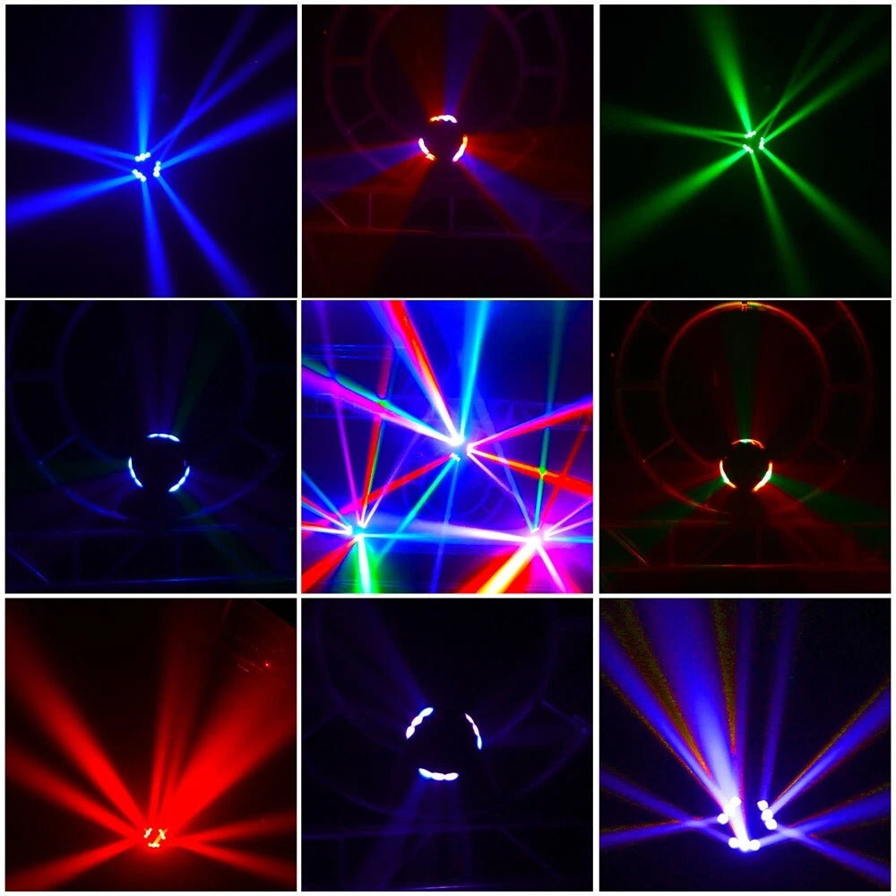 LED 9pcs Spider Moving Head RGB DMX Stage Beam Lighting DJ Disco Party KTV Projector