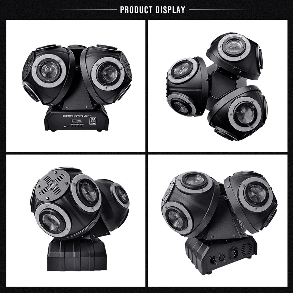 Three Head 12x10w Laser Led Moving Light DJ Disco Party Club