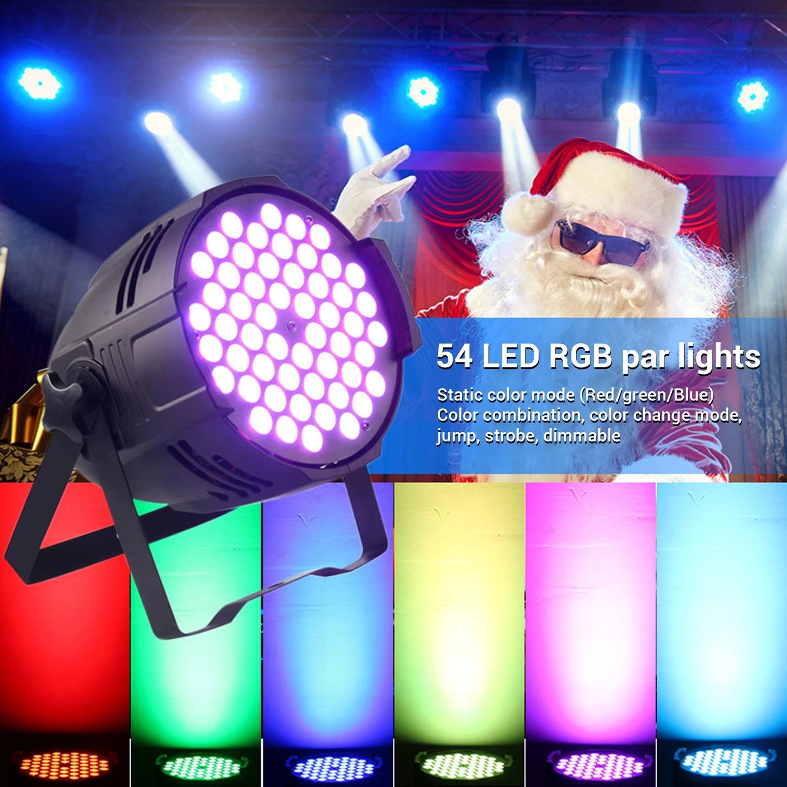 RGB 54x3W LED Par Light for Wedding Party Bar Disco Private Party