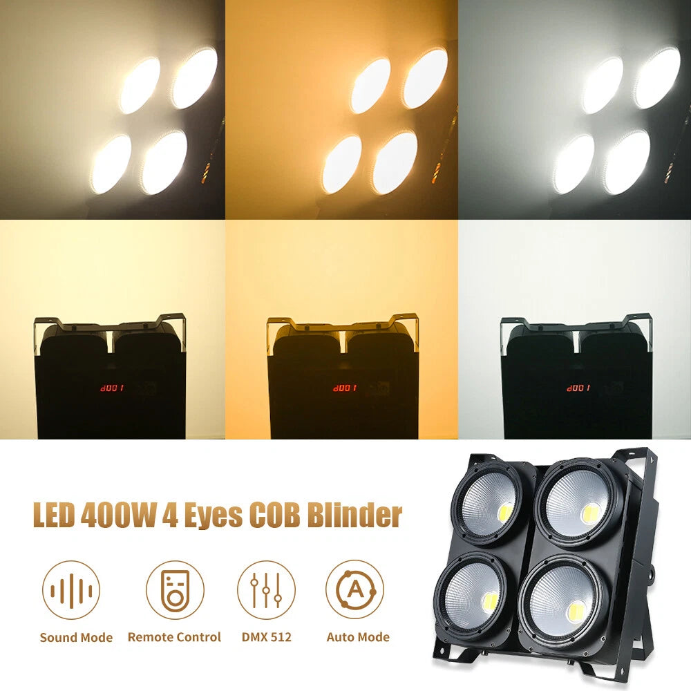 LED 4x100w Cob Blinder 4 Eyes Warm Cool White