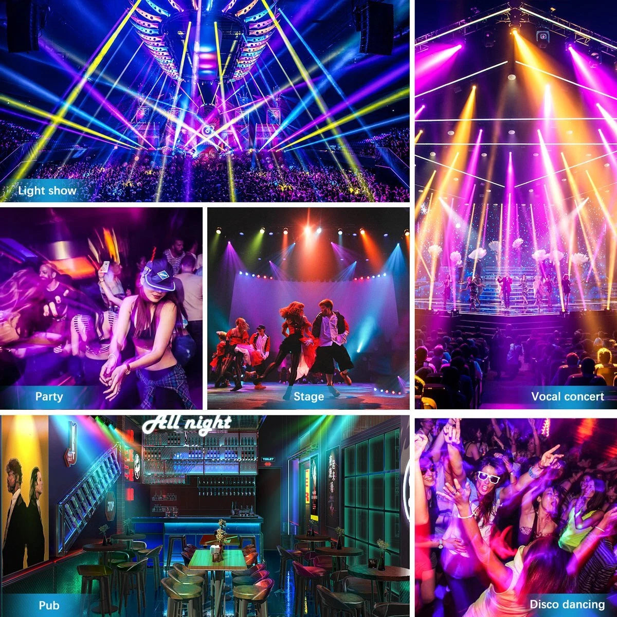 Mini LED 30w Beam Moving Head Light  DMX Disco DJ Party Gobo Light