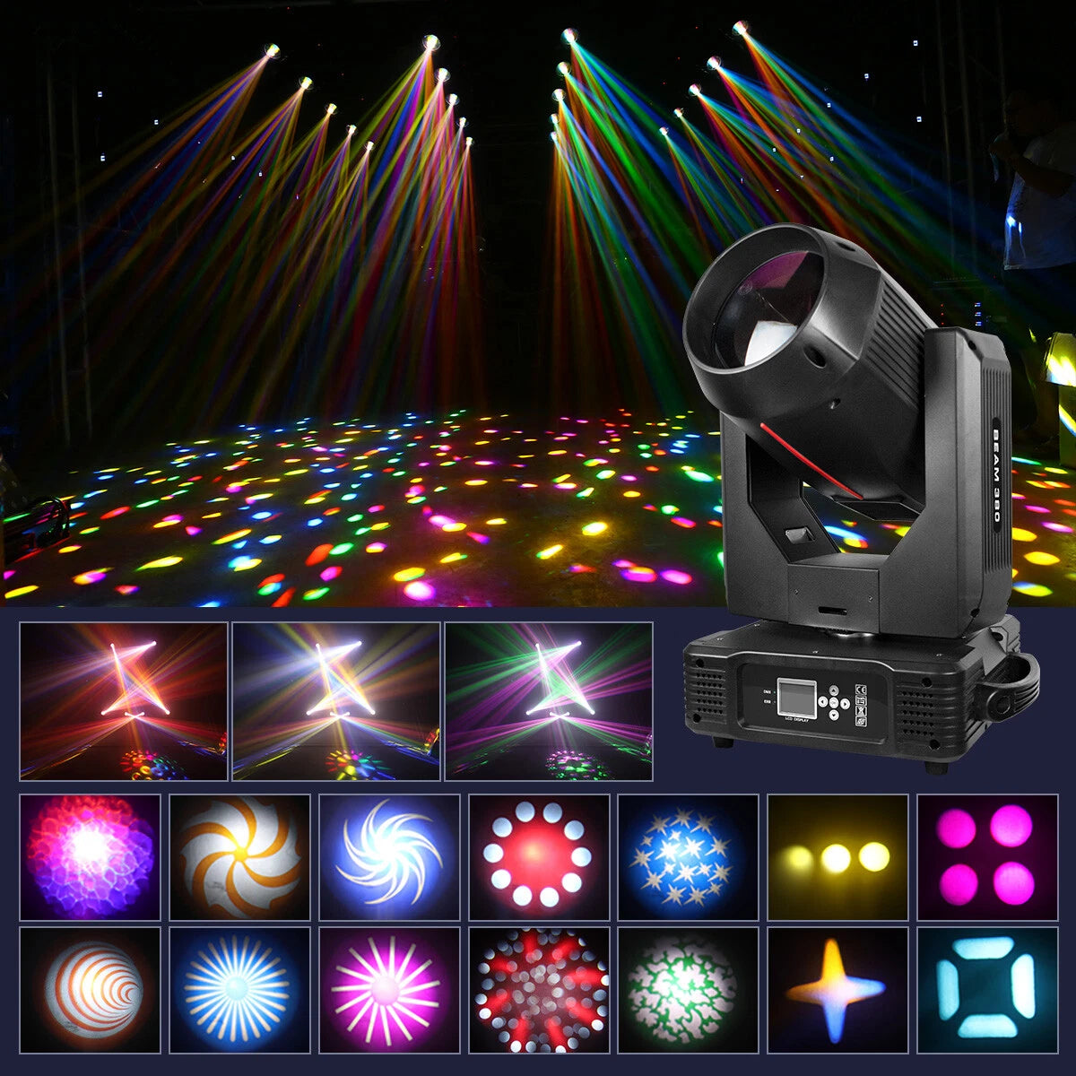 380W Beam Moving Head Light 20r Sharpy for Disco Dj Wedding Stage Light