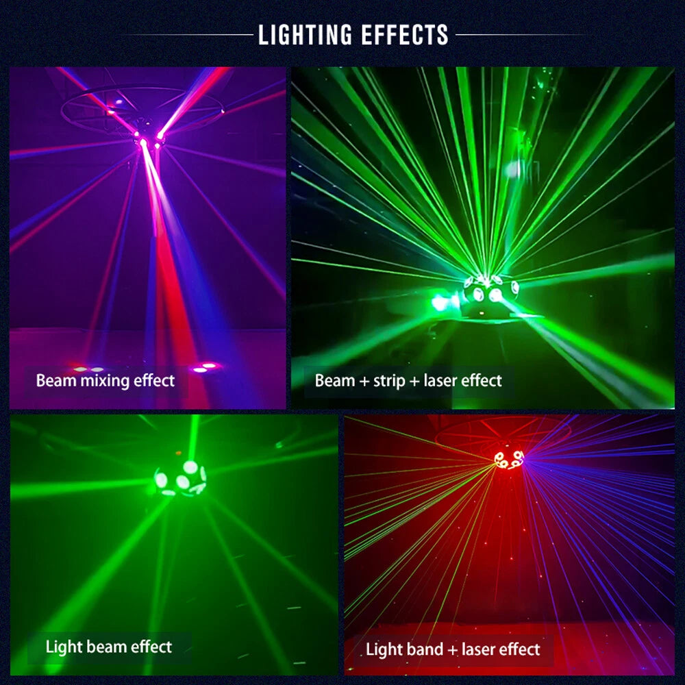 Three Head 12x10w Laser Led Moving Light DJ Disco Party Club