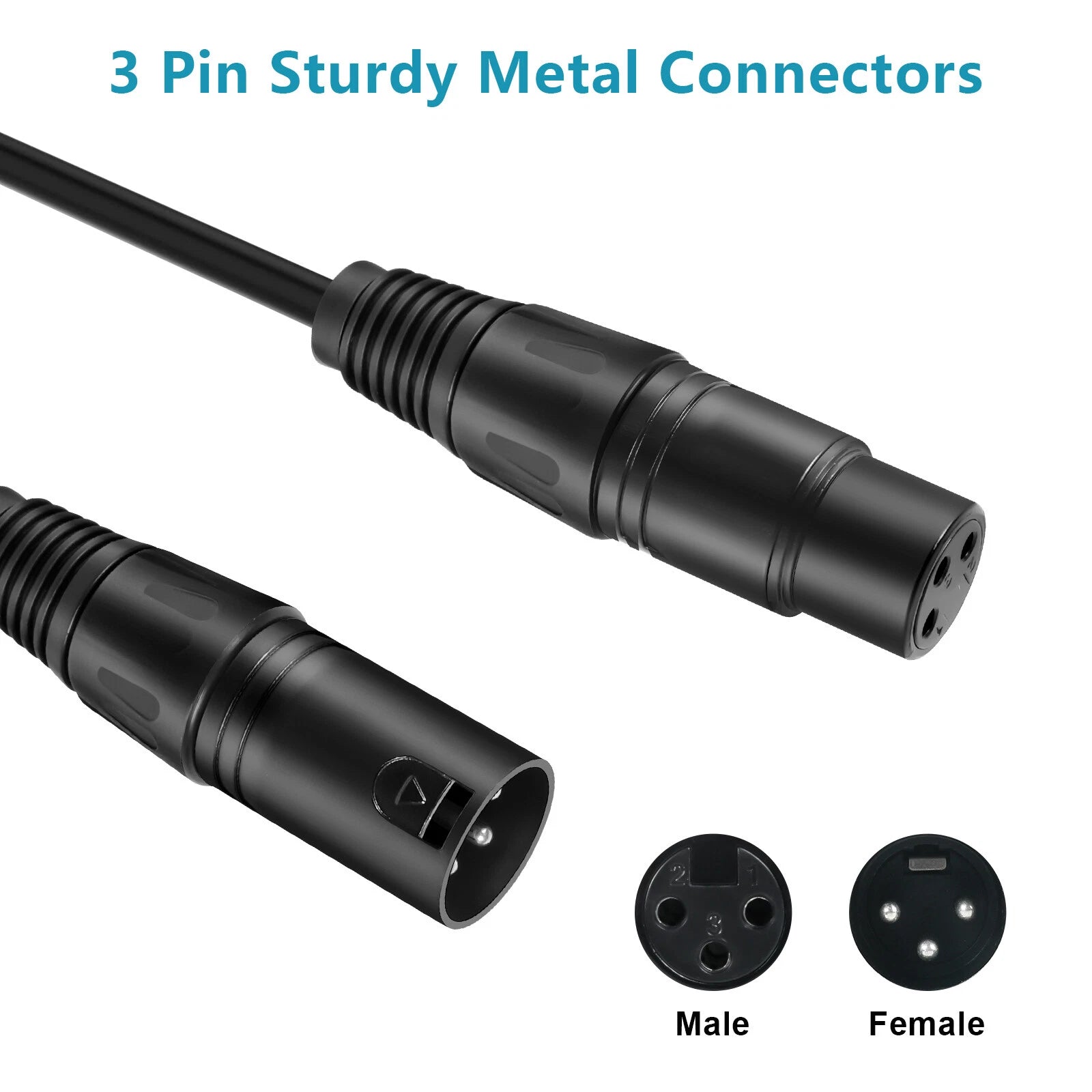 Stage Light XLR DMX 3 Pin Cable Signal Wire Connection