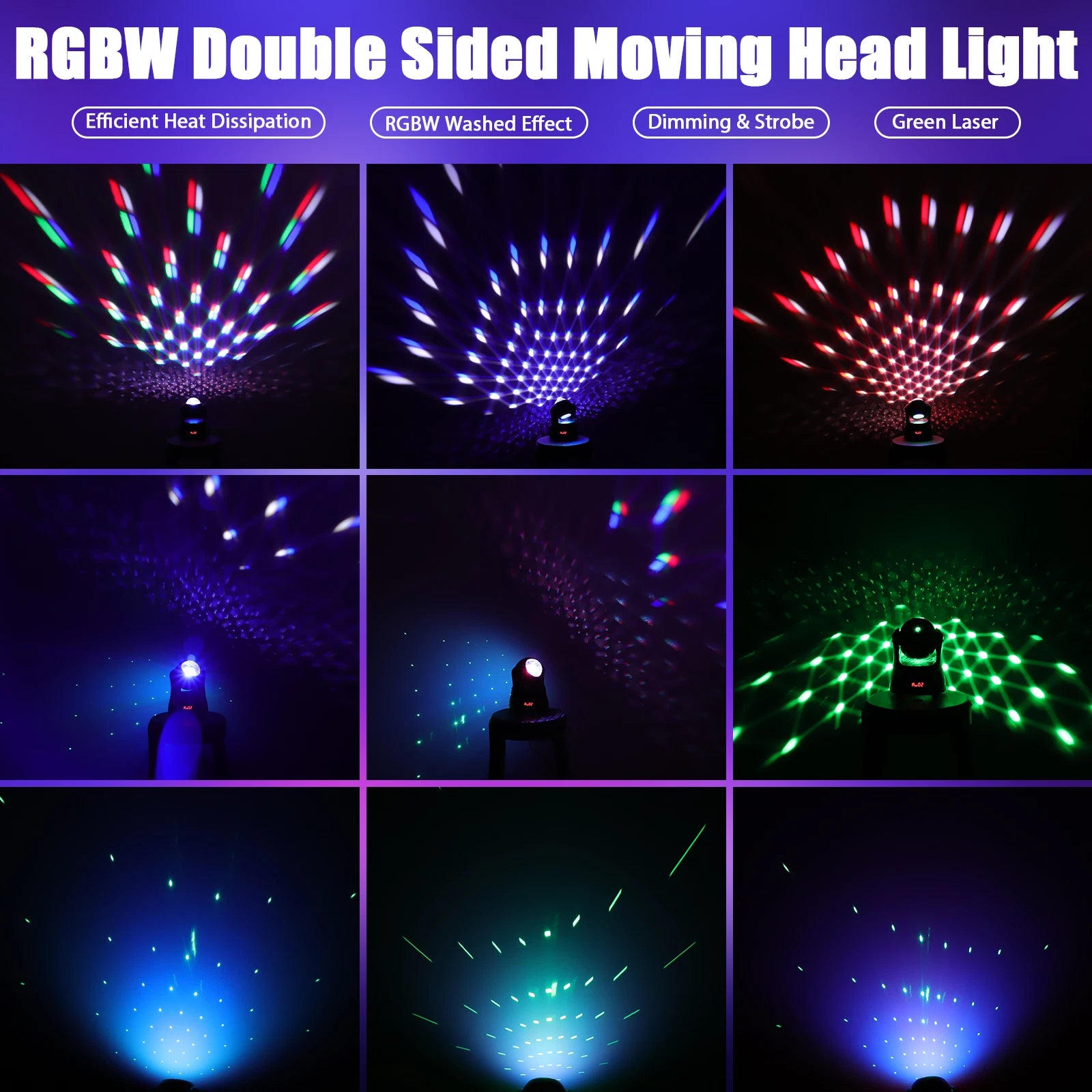 Mini Moving Head Lamp Kaleidoscope Starry Laser Light