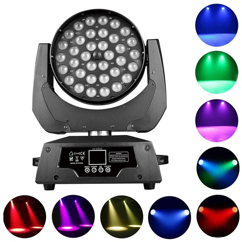 RGB 36x10W LED Moving Head Zoom Wash Light for Concert Stage Event Party