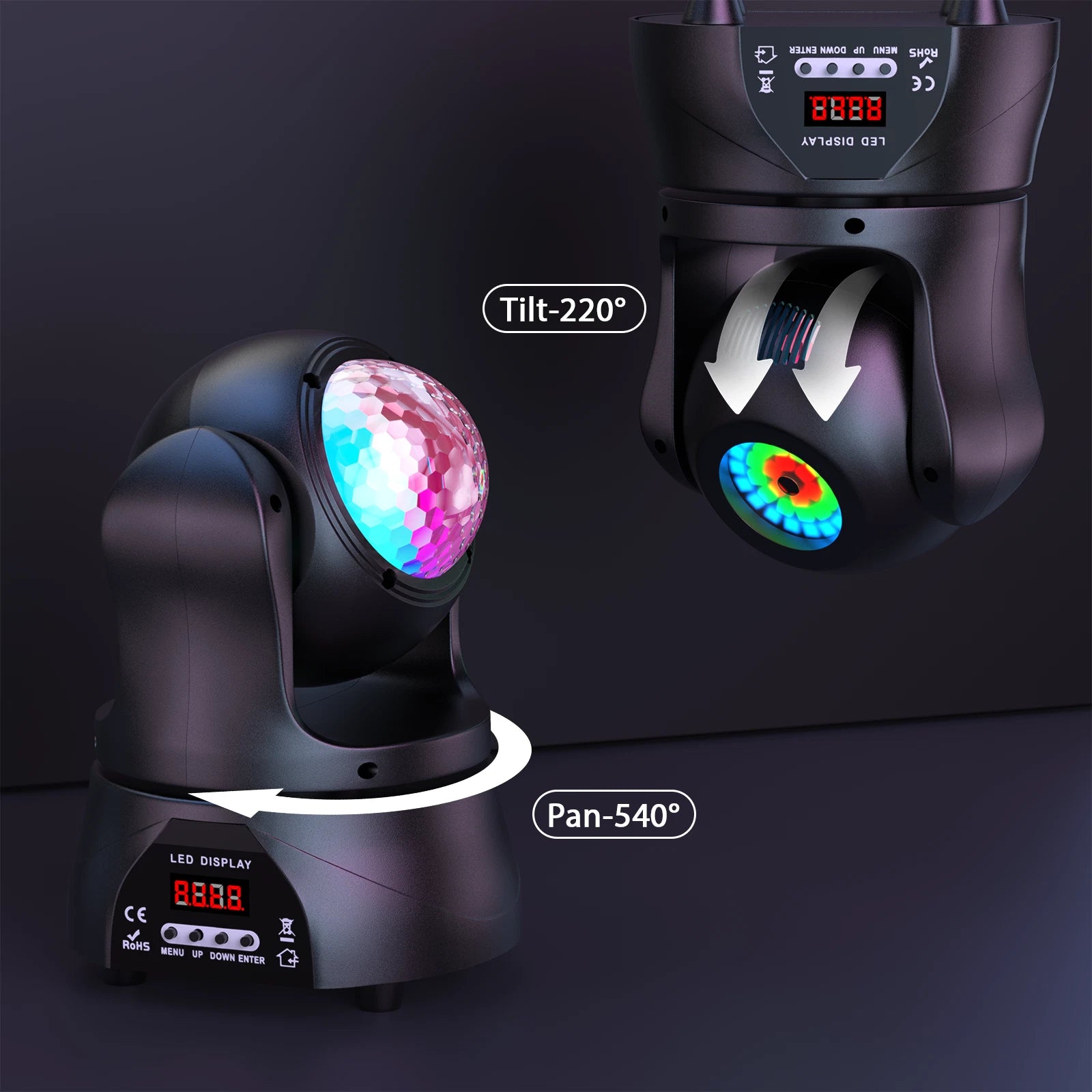 Mini Moving Head Lamp Kaleidoscope Starry Laser Light