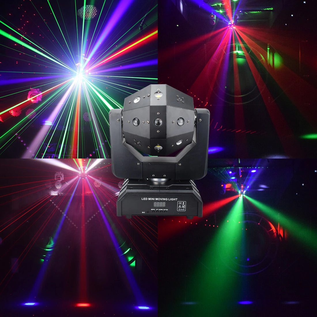 LED Moving Head Light  3in1 Beam Strobe Laser Stage Lighting for DJ Party